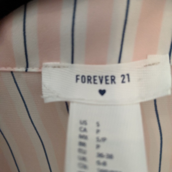 Striped Long Sleeve Shirt Top Blouse Pink Dr. Blue Stripes sz. S - Picture 5 of 6